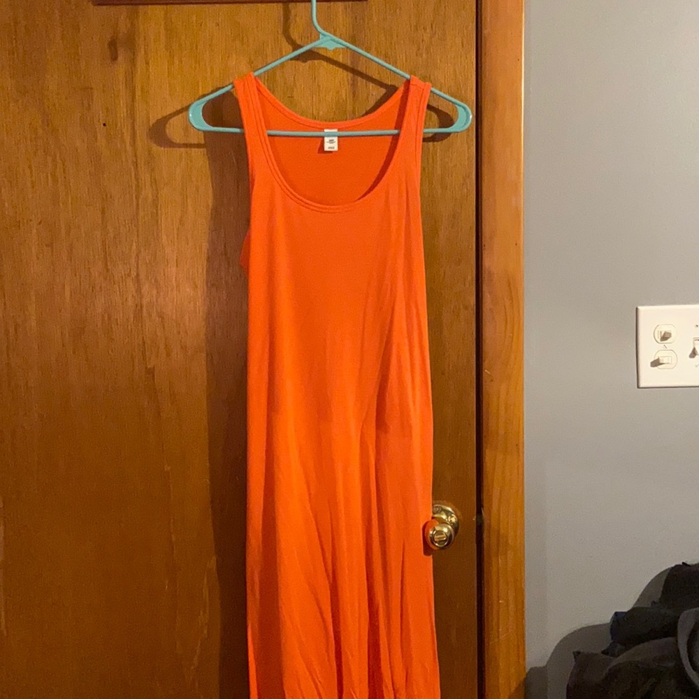 orange maxi dress